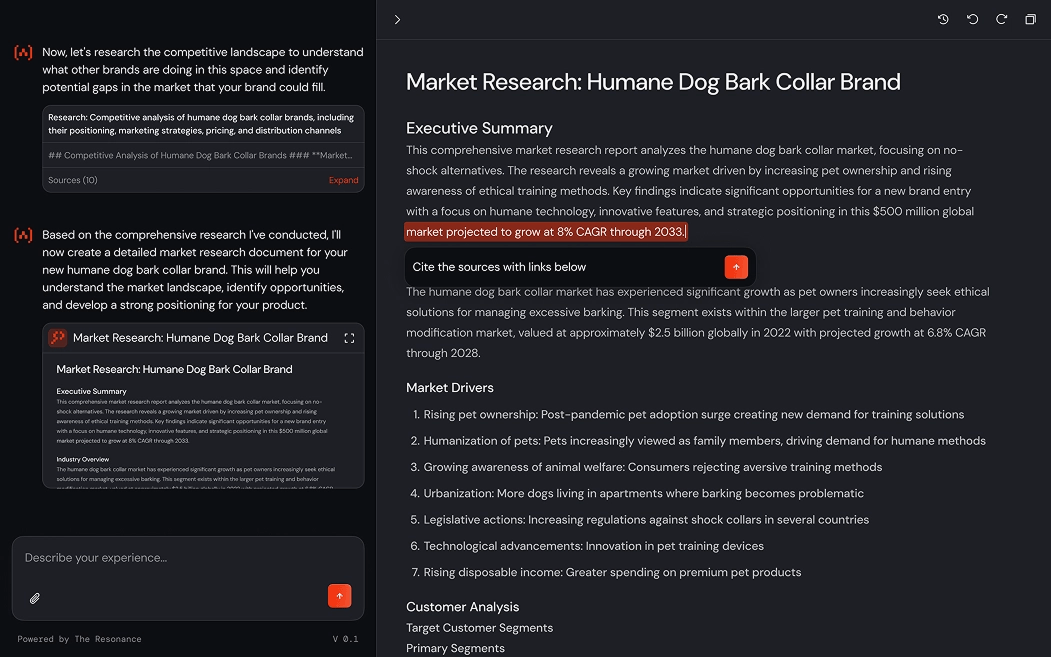 Vulcan AI Demo - Market Research Humane Dog Bark Collar Brand Executive Summary